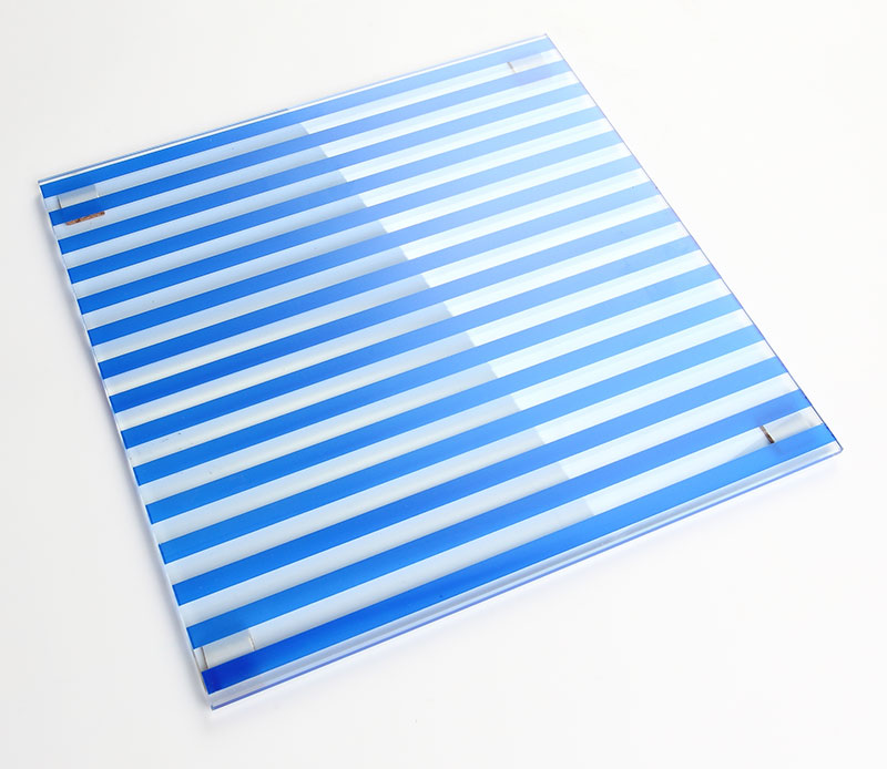 藍色線條彩釉玻璃