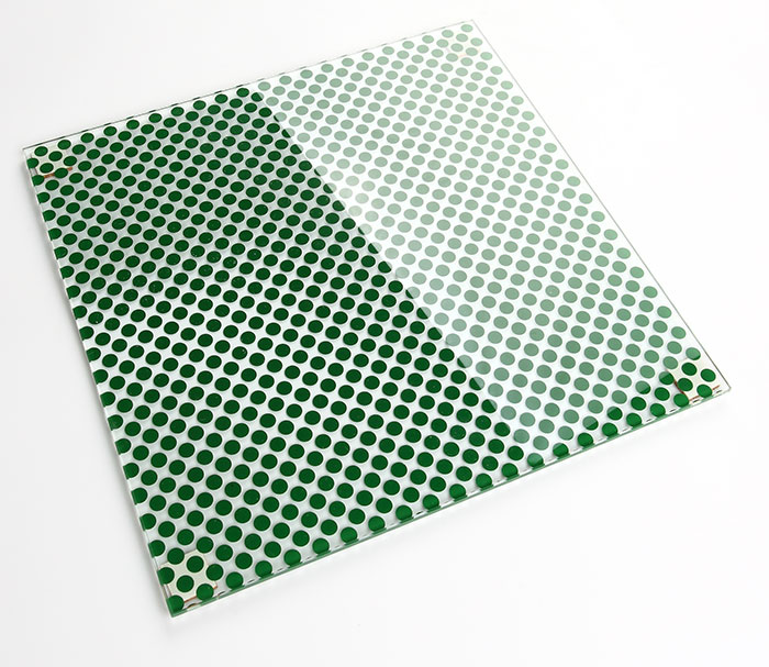 綠色圓點彩釉玻璃